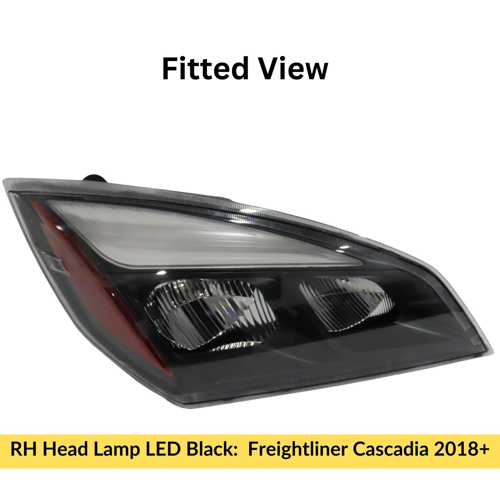 RH Head Lamp LED Black Freightliner Cascadia 2018+