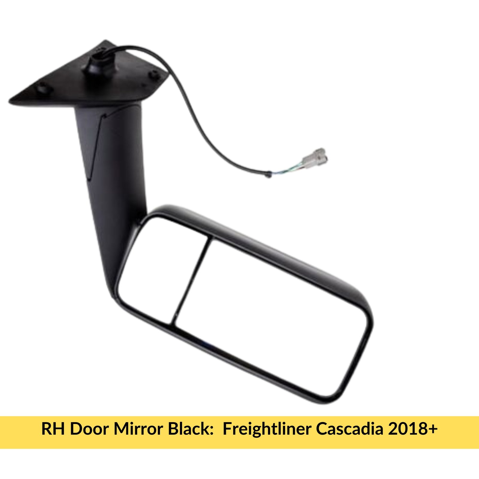 RH Door Mirror Black Freightliner Cascadia 2018+