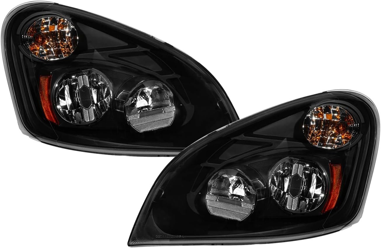 LH LED Head Lamp Black with LED Bulb Freightliner Cascadia 2008-2017