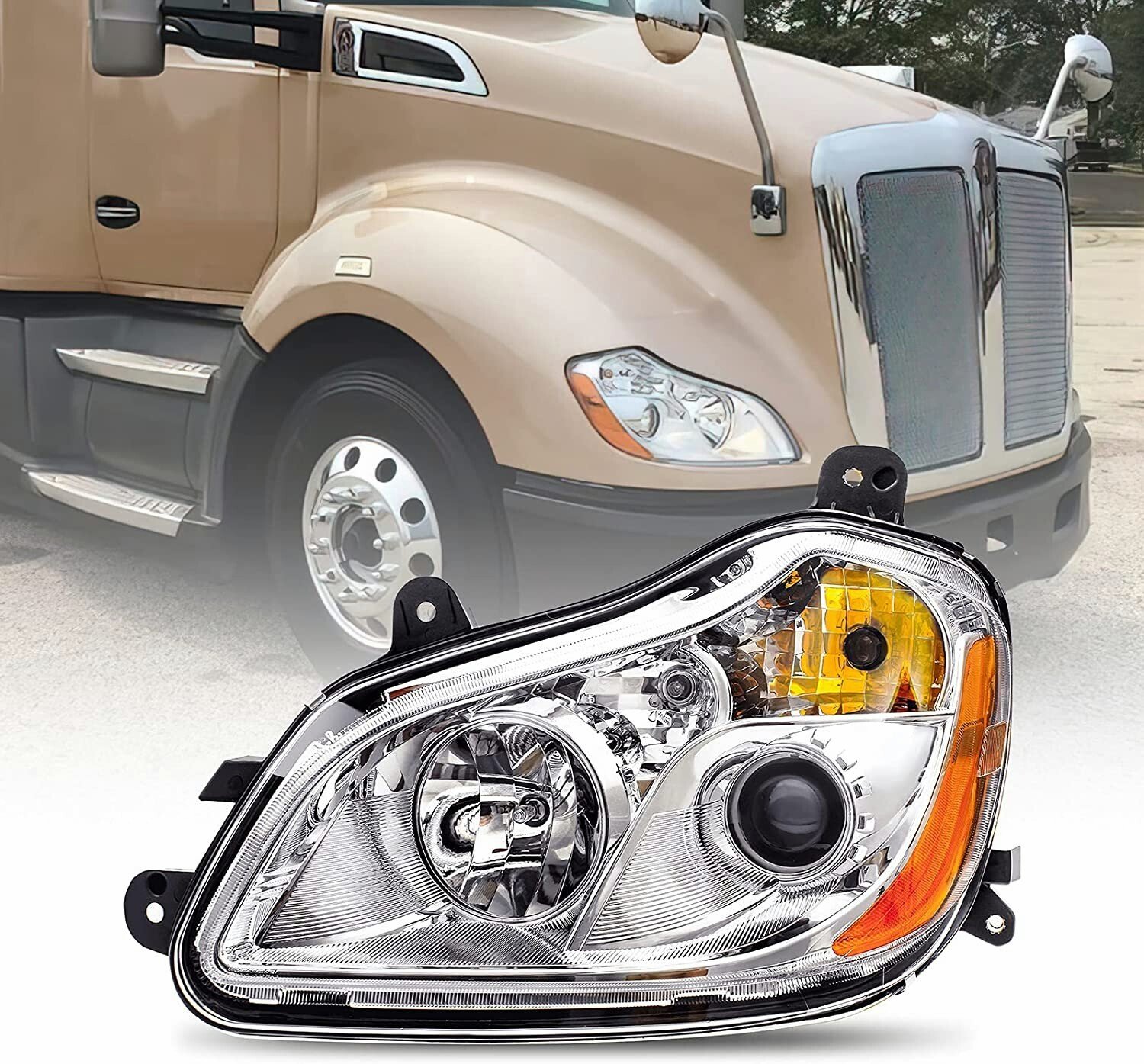 LH LED Head Lamp White Kenworth T680 2013-2021