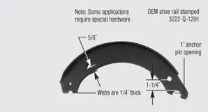 4524-Q New Steel Brake Shoe or Brake Shoe Kit